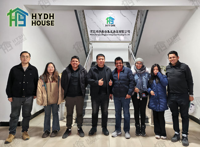 February 19, 2025: Mexican Client Visits Hebei Hongyu Dinghao Integrated Housing Co., Ltd. for Factory Inspection